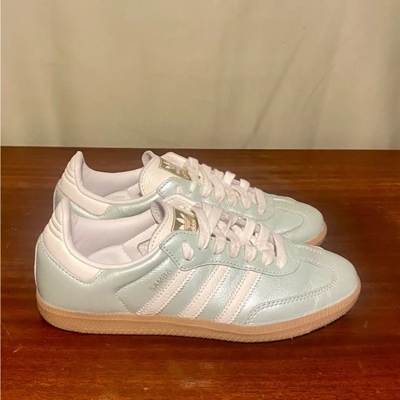 Adidas Samba OG Linen Green Metallic Women’s Size 6 (IG1965) - Picture 4 of 6